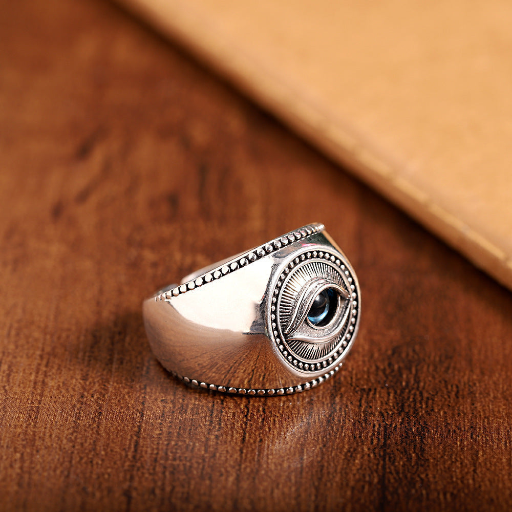 Wholesale Evil Eye Open Ring Men Vintage Style Zinc Alloy Fashion Jewelry Gift