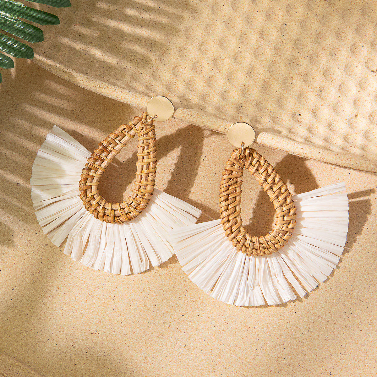 Wholesale Rattan Earrings Raffia Braided Earrings ACC-ES-XLH001