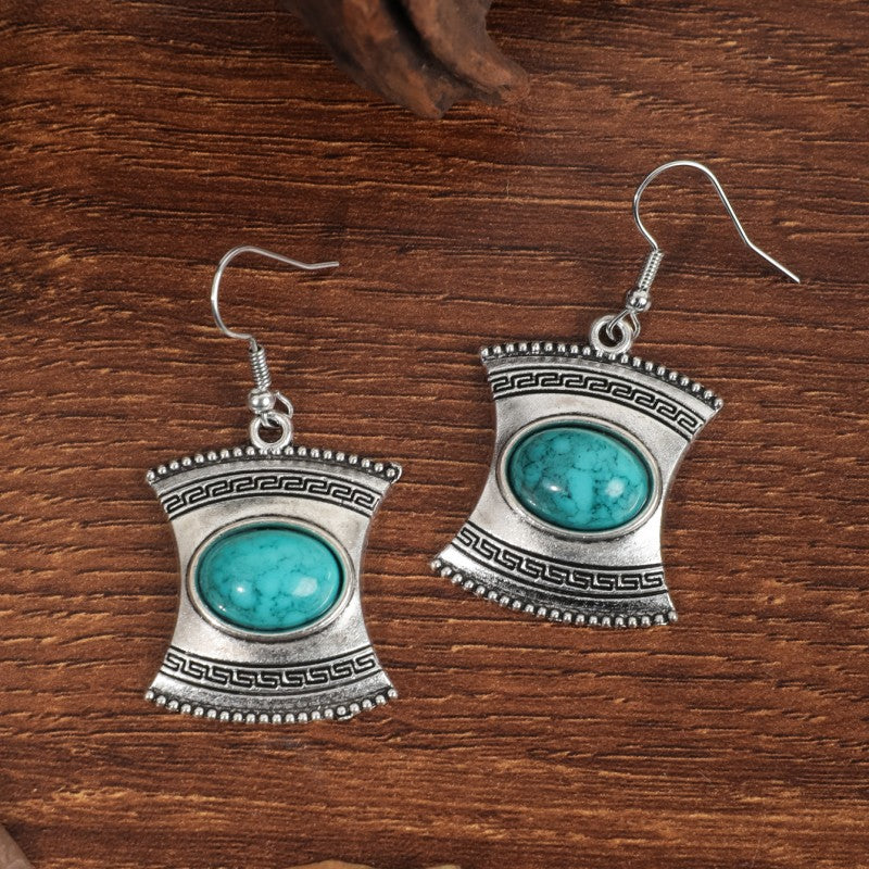 Wholesale Bohemian Vintage Ethnic Style Turquoise Earrings ACC-ES-JunJie003