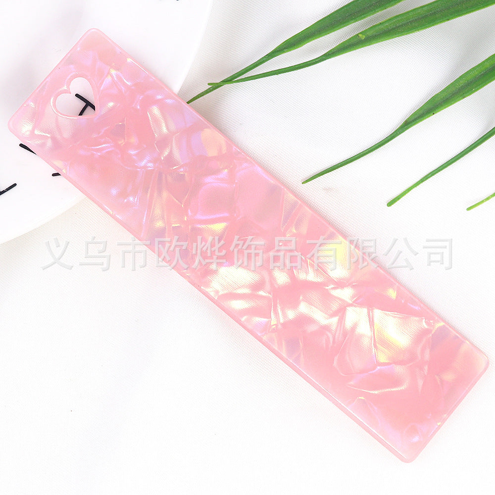 Wholesale 10PCS DIY Textured Acrylic Heart-shaped Bookmark with Keyhole Design