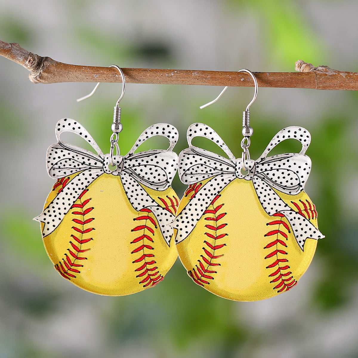 Wholesale  Baseball Softball Western Style Leopard Print Acrylic Earrings