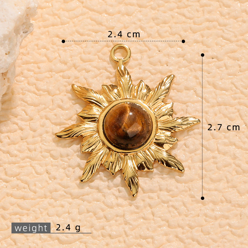 Wholesale stainless steel tiger' s eye stone jewelry pendant