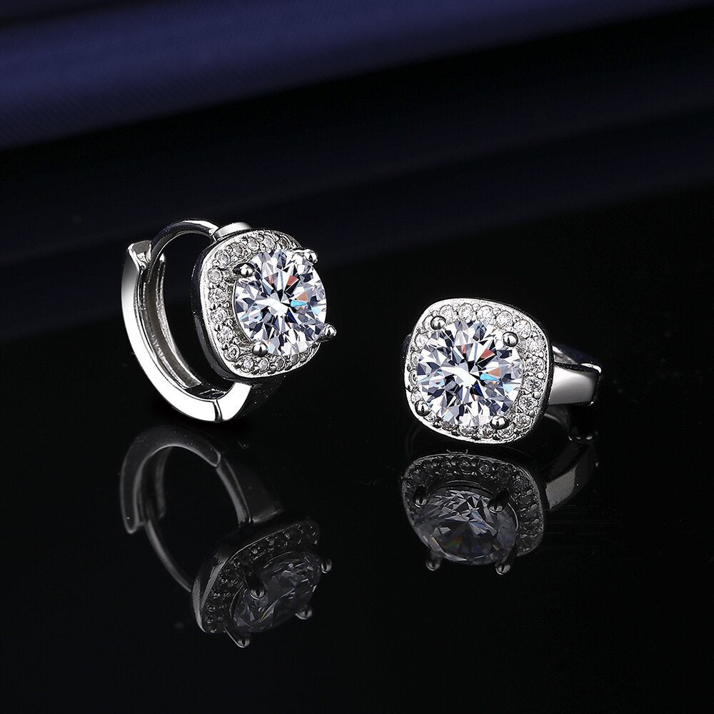 Wholesale Copper square zircon earrings