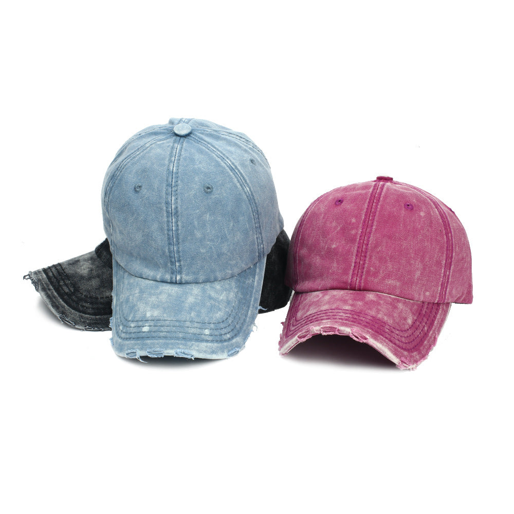 Wholesale Simple Ripped Denim Cotton Baseball Cap ACC-HT-RongZhao029