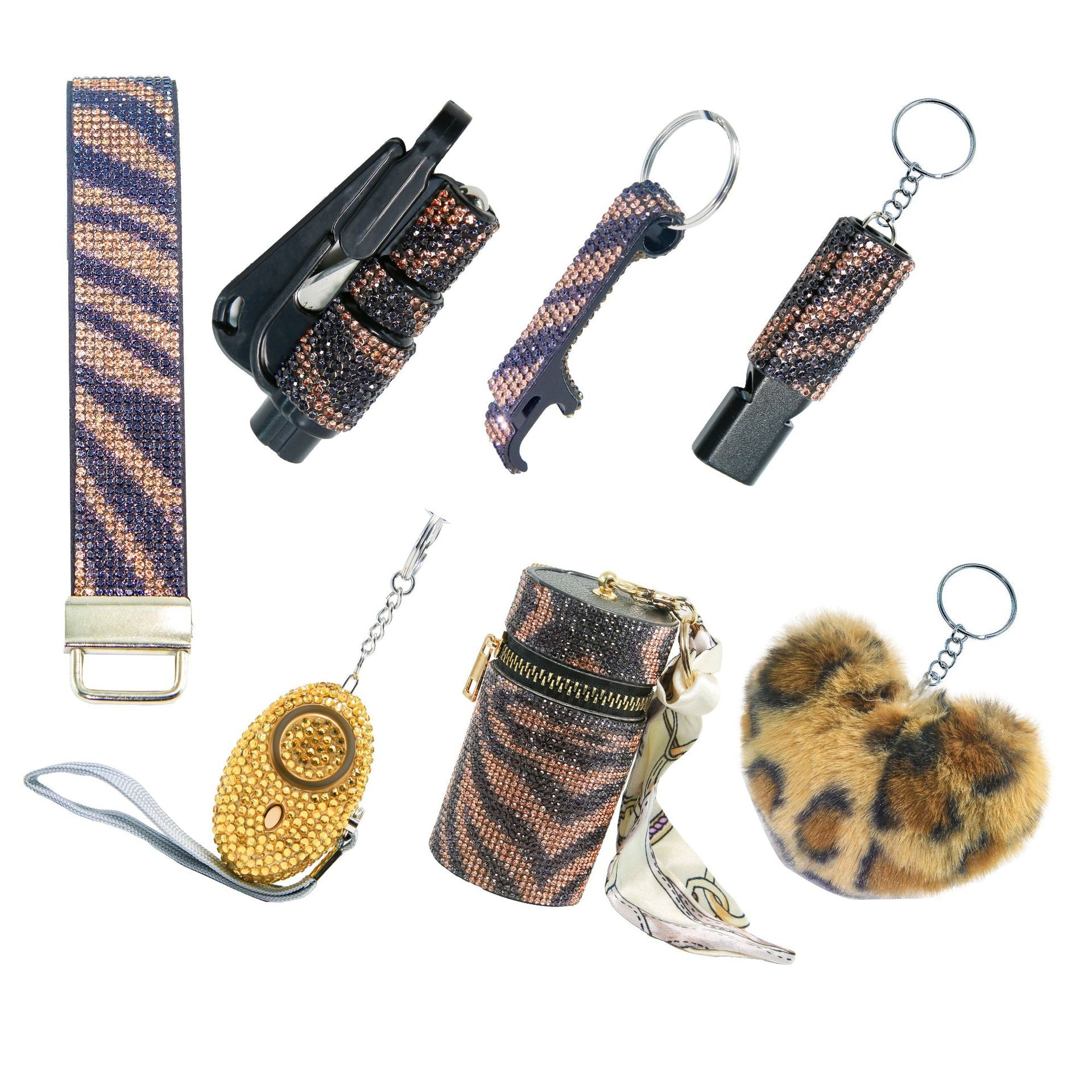 Wholesale  Colorful Outdoor DIY Keychain 7-piece Set Jewelry Accessories Keychain