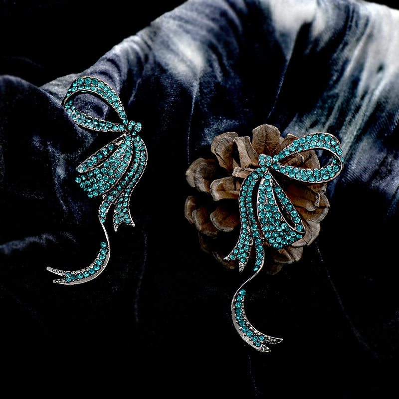 Wholesale palace style full diamond butterfly earrings black insect butterfly earrings ACC-ES-Jiuj005