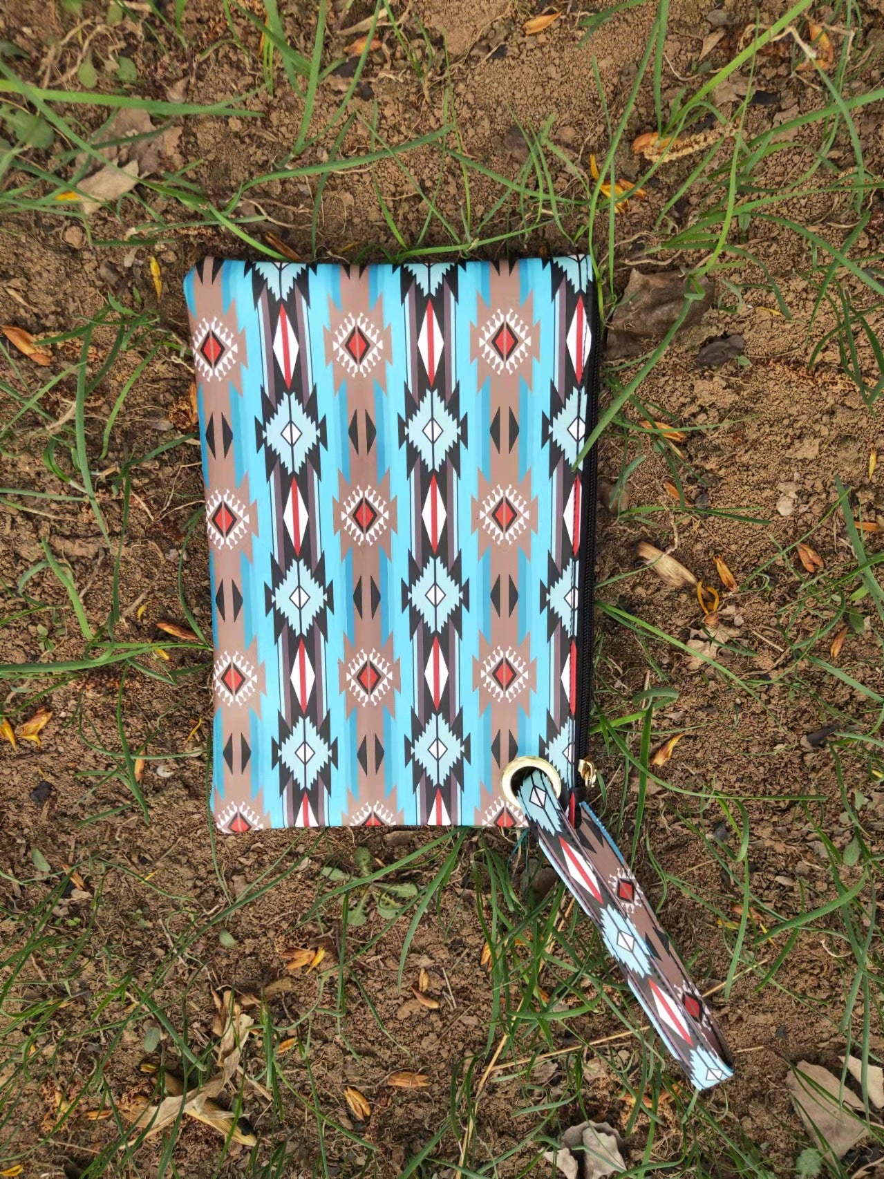 Wholesale Western Style Aztec Leopard Sunflower Clutch Cosmetic Bag Handbag ACC-HB-ChunYan001