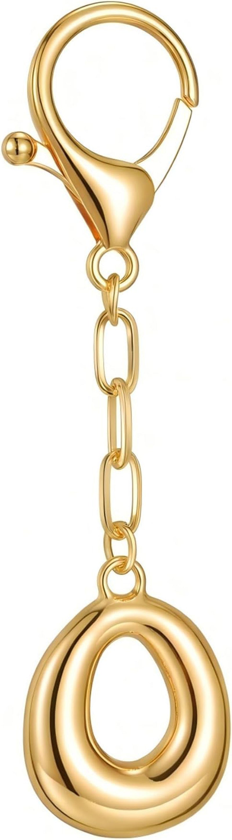 Wholesale 26 Gold Alphabet Letter Keychains Set Stylish Bag Charm Decorative Metal Key Rings For DIY Craft Gift And Boutique Resale