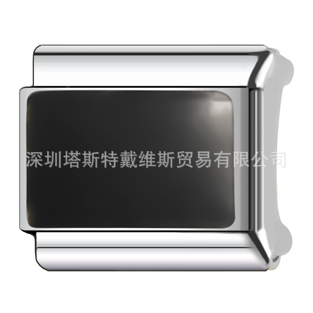 Wholesale 9mm Italian Charm Starter Bracelets DIY square Single Section Creative Stainless Steel Composable Bracelet