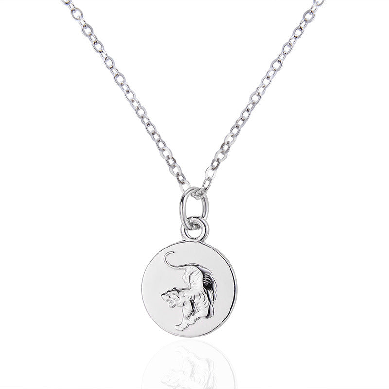 Wholesale S990 pure silver twelve zodiac round pendant