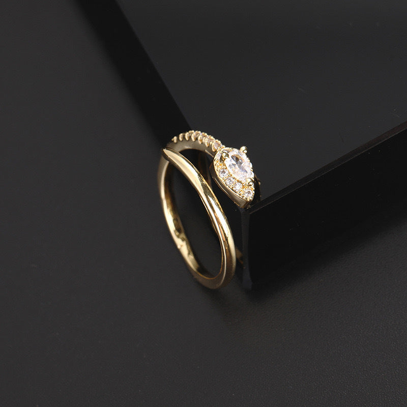 Wholesale Vintage Snake Design Copper Zircon Open Ring Trendy Women S Jewelry Accessory Gift