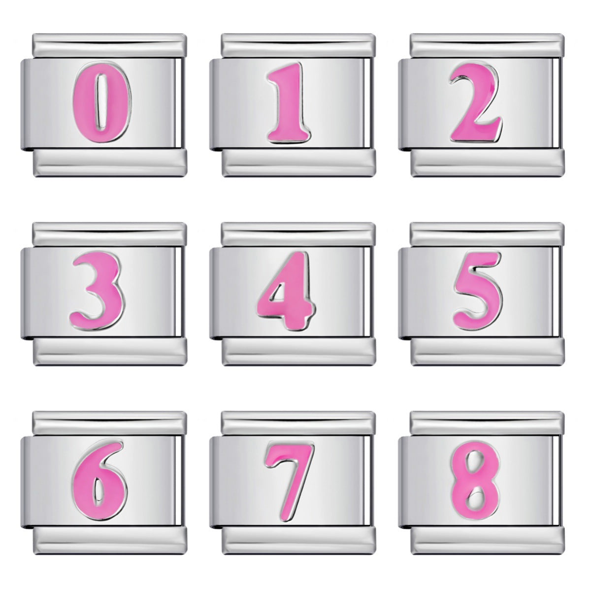 Wholesale Italian Charm Bracelet 9mm DIY Splicing Removable Colorful Arabic Numerals Stainless Steel Composable Bracelet