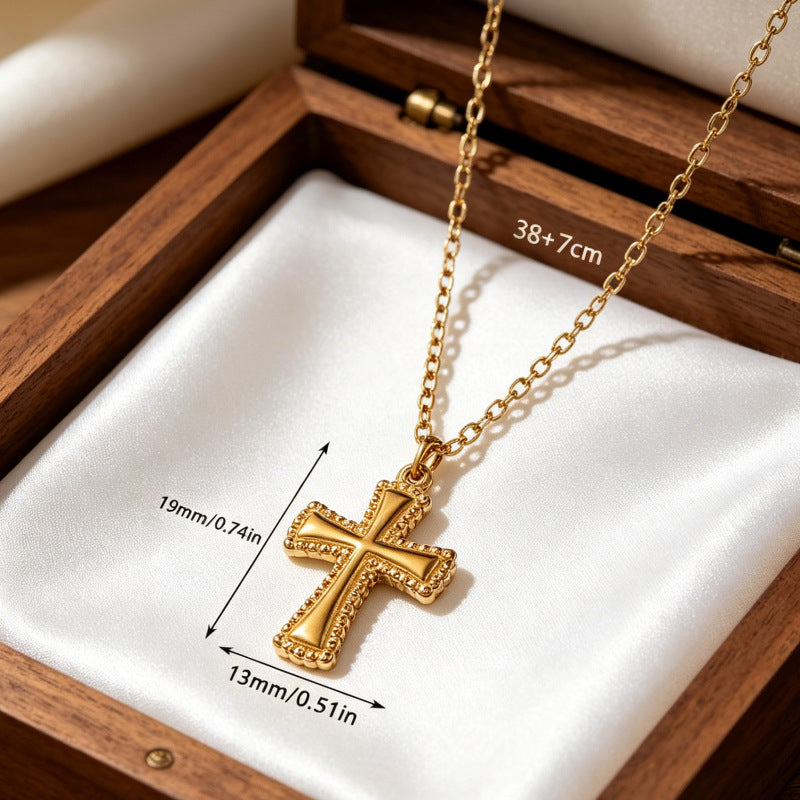 Wholesale Gold Plated Stainless Steel Cross Bracelet Unisex Fashion Jewelry Accessory for Boutique Resale