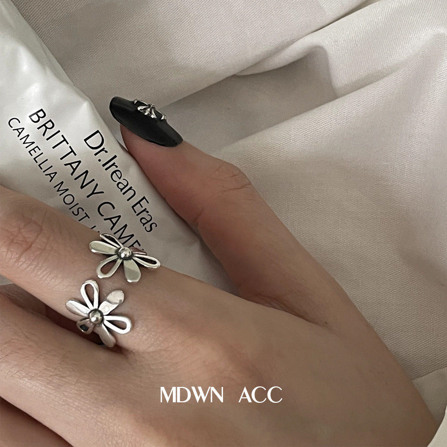 Wholesale  925 Sterling Silver Ring Bow Flower  Open Ring