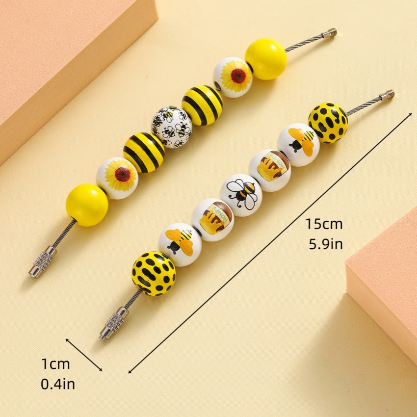 Wholesale Yellow Bee Detachable Bracelet Keychains ACC-KC-RongRui004