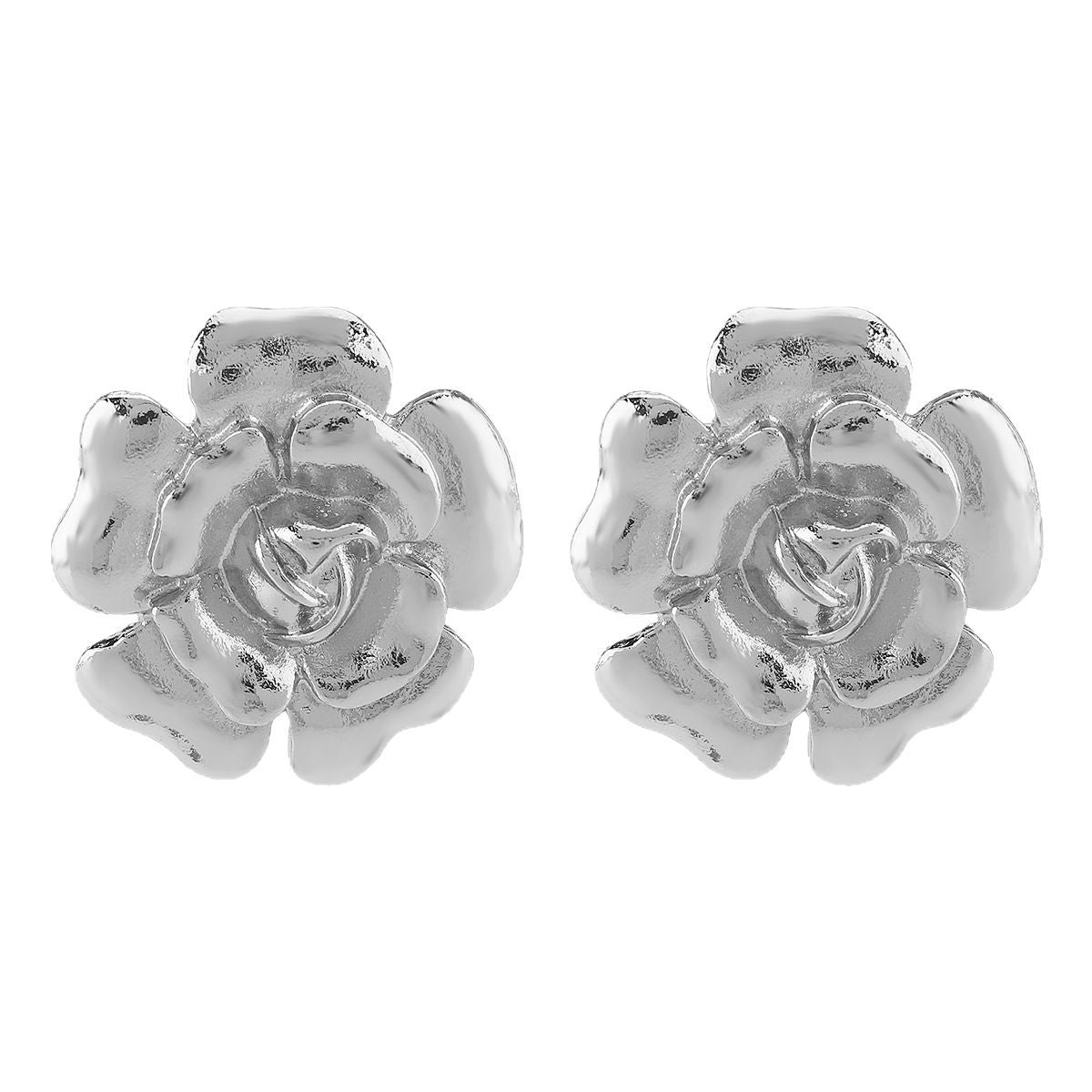 Wholesale Retro  Alloy Three-dimensional Flower Pendant Exaggerated  Necklace Earrings