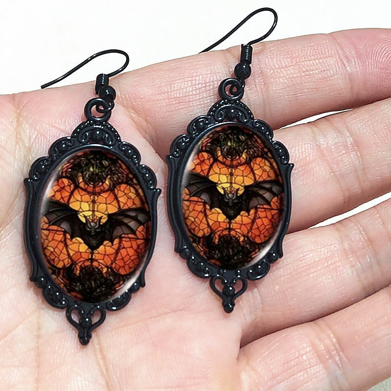 Wholesale Trendy Gothic Cross Raven Pendant Necklace and Earrings Set - Zinc Alloy Electroplated Fashion Accessory for Resale