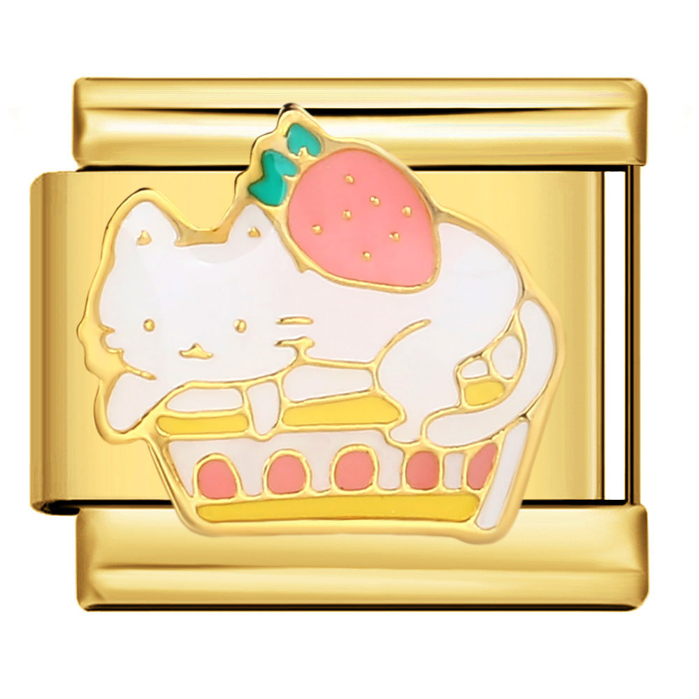 Wholesale Italian Charm Bracelet 9mm DIY Splicing Removable Gold Base Stainless Steel Composable Bracelet