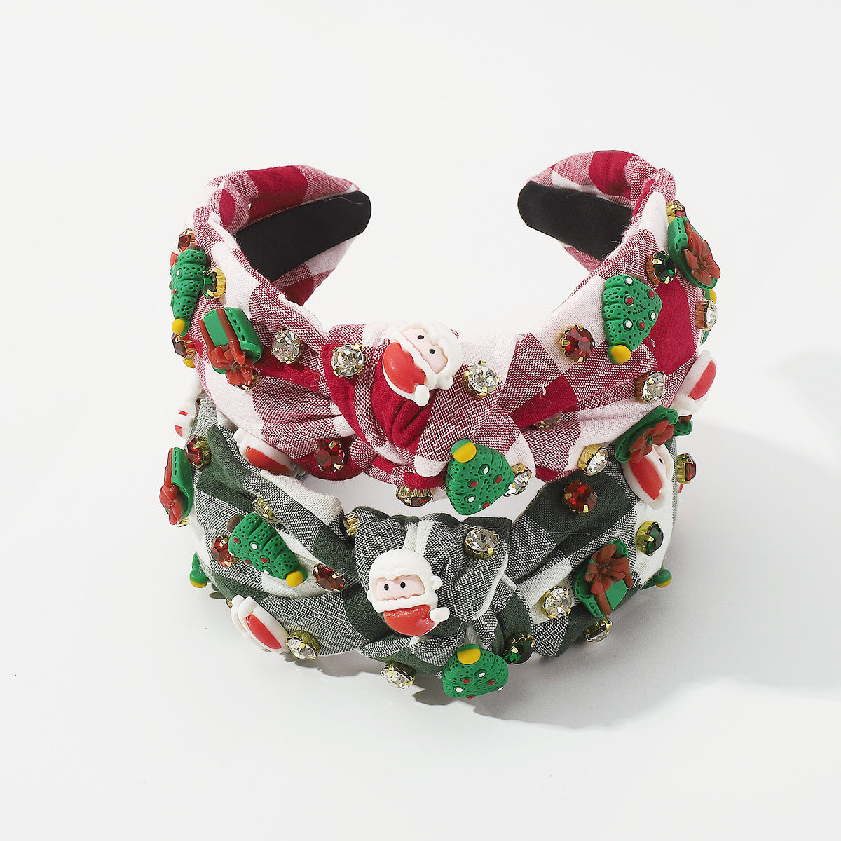 Wholesale Christmas   Plaid headband Christmas tree retro Creative Festival headband