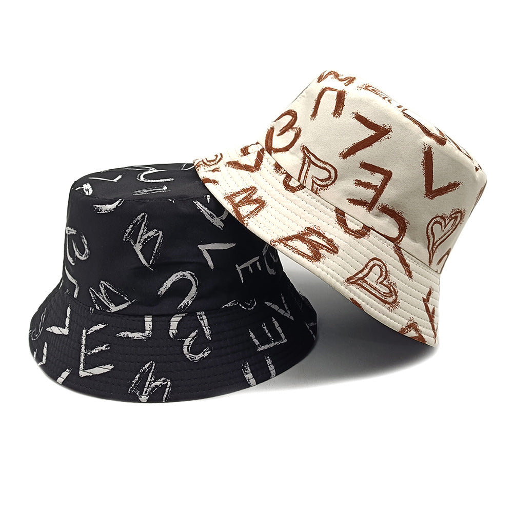 Wholesale Heart letter bucket hat