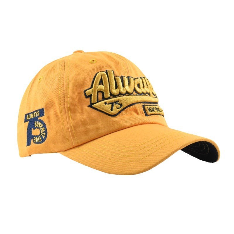Wholesale  75 washed baseball cap old letter embroidered cap