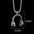 Wholesale Titanium Steel rock music headphones pendant necklace