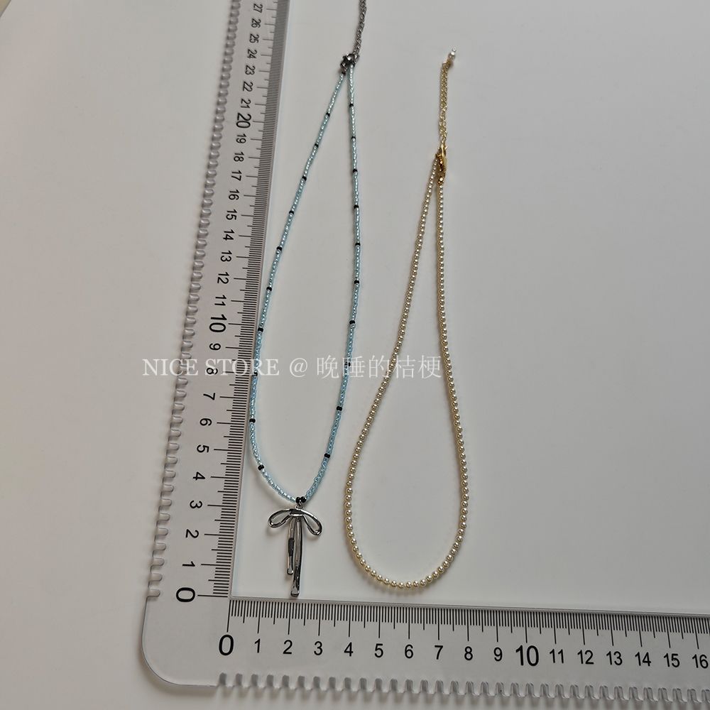 Wholesale  Bowknot Pearl Necklace Ballet Style Necklace