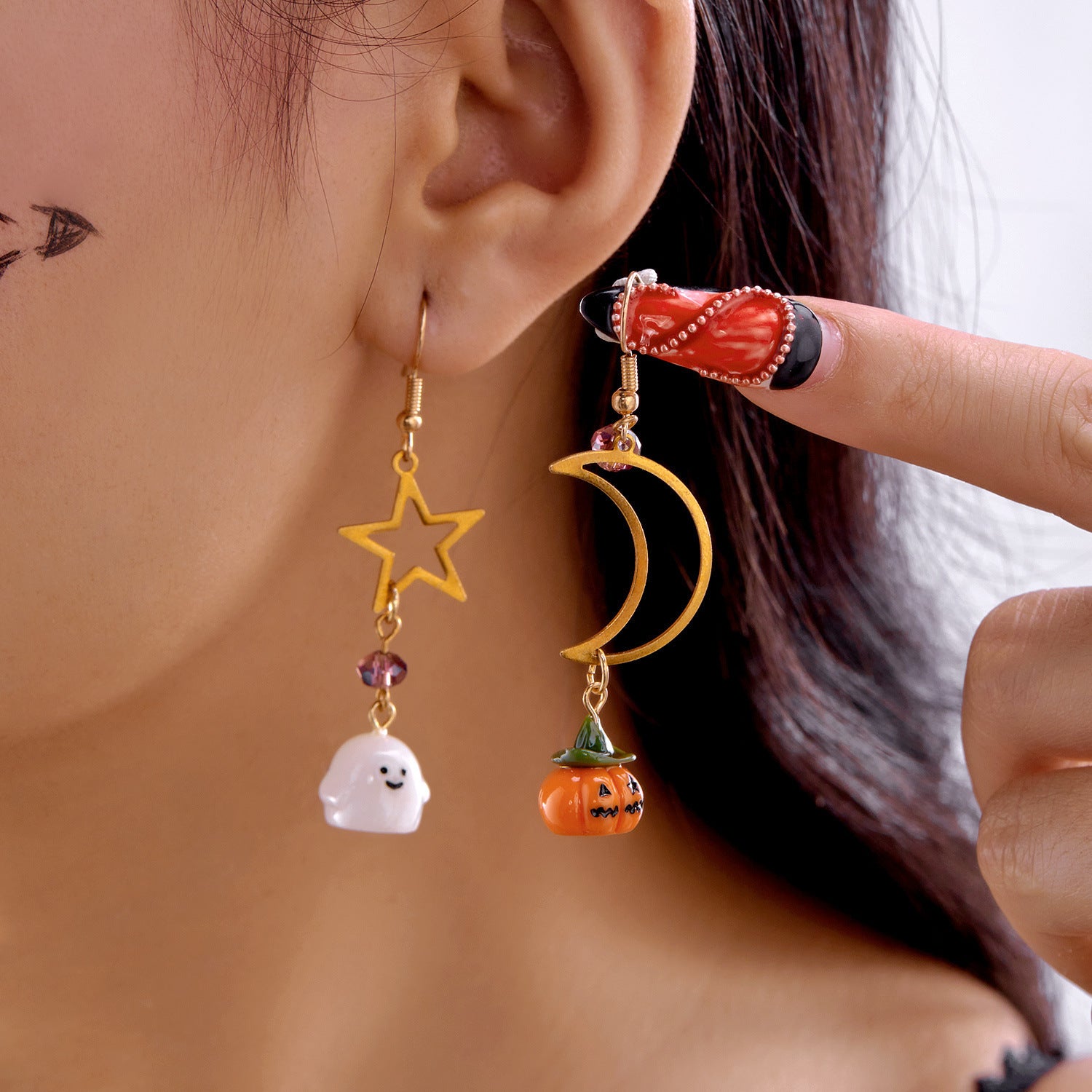 Wholesale  Ghost Pumpkin Moon Pentagram Cartoon Earrings