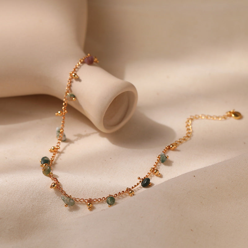 Wholesale natural irregular raw stone anklet