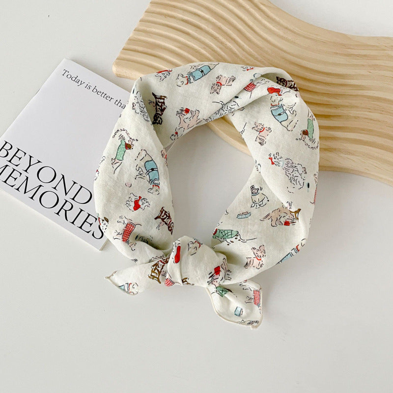 Wholesale Cotton blue cashew scarf small square scarf