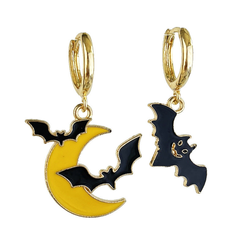 Wholesale 2 Pairs/pack Halloween Ghost Bat Thanksgiving Day Pumpkin Maple Leaf Metal Earrings ACC-ES-HY139