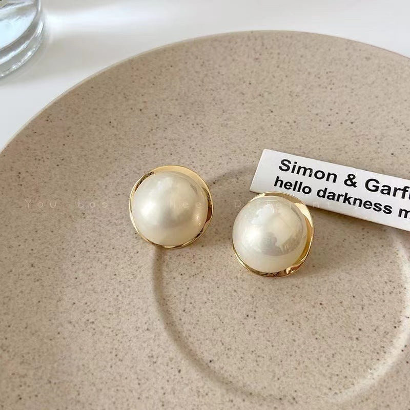 Wholesale S925 Silver Needle Pearl Bun Earrings ACC-ES-Mengf006