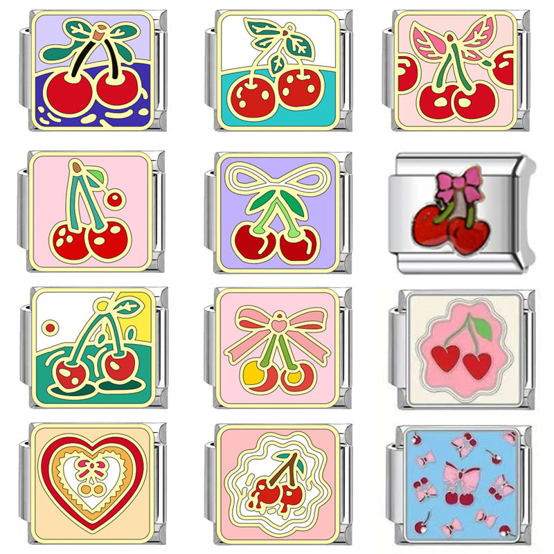 Wholesale  18pcs/pack 9mm Italian Charm Starter Bracelets DIY square Single Section Creative Stainless Steel Composable Bracelet