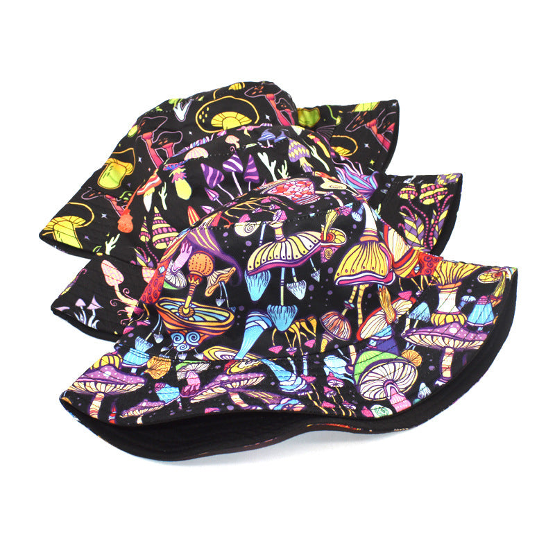 Wholesale Colorful Mushroom Pattern Bucket Hat ACC-HT-ShunMa003