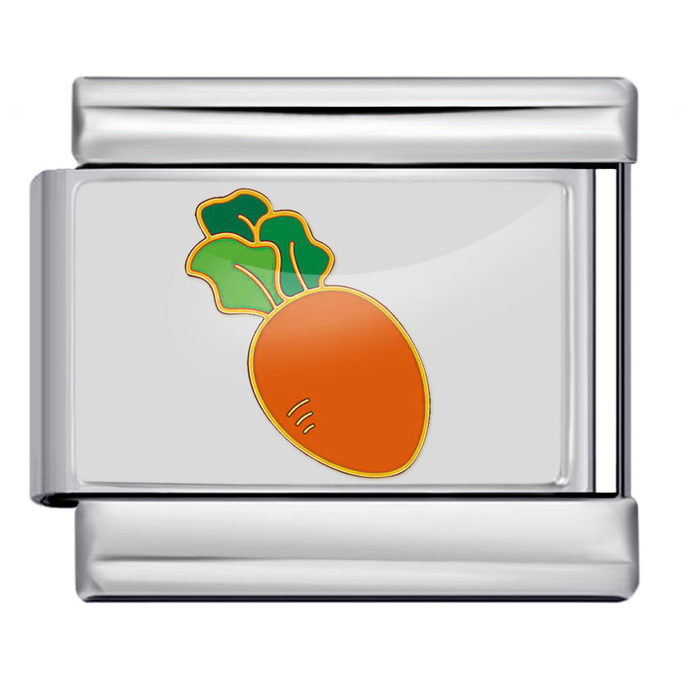 Wholesale  Italian Charm Bracelet 9mm DIY Fruit and Vegetable Series Creative Stainless Steel Composable Bracelet