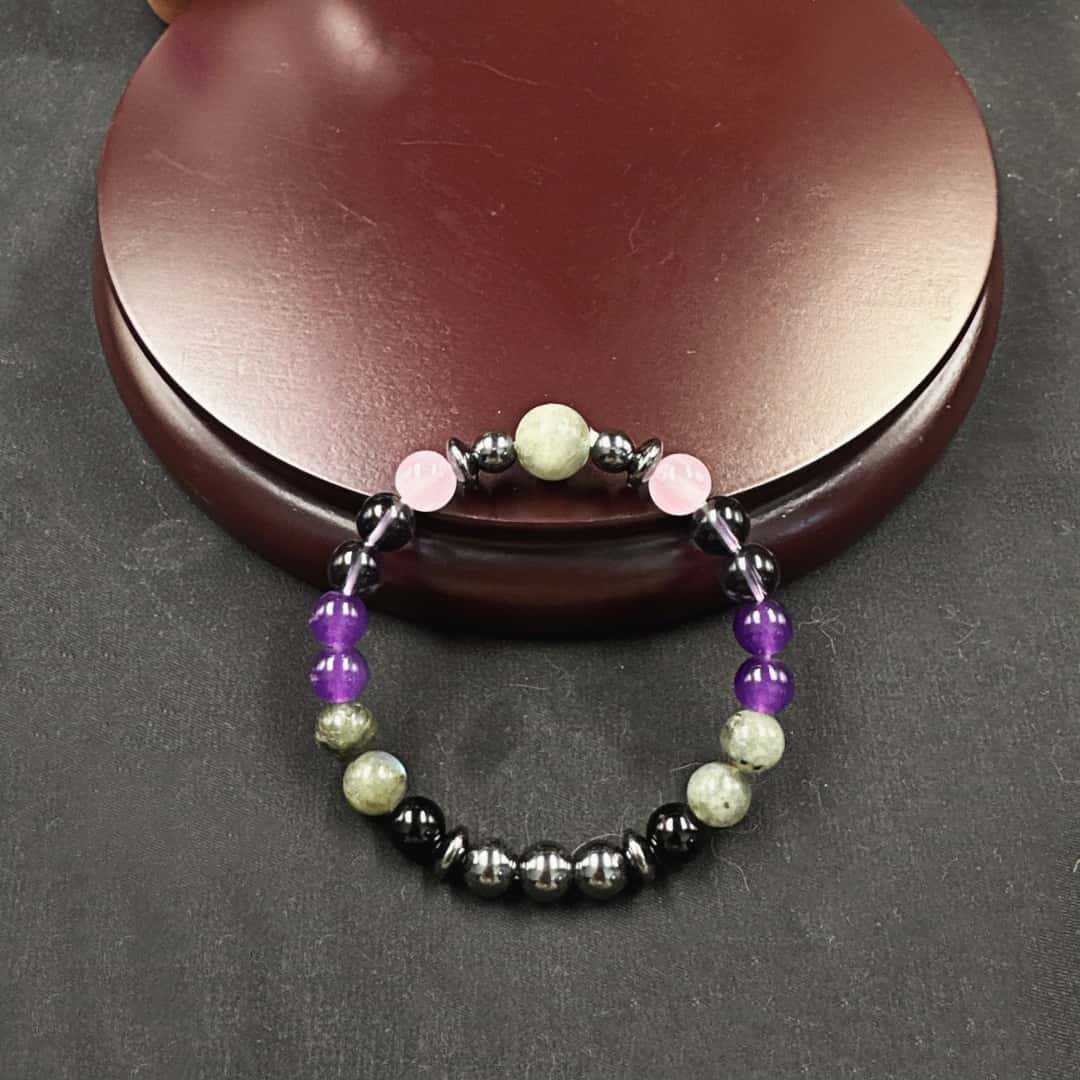 Wholesale Amethyst Hematite Crystal Bracelet