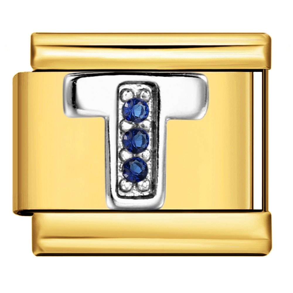 Wholesale 9mm Italian Charm Starter Bracelets DIY Letter Single Section Creative Stainless Steel Composable Bracelet