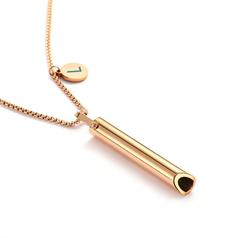 Wholesale Whistle with Letters Stainless Steel Pendant Necklaces ACC-NE-MS033