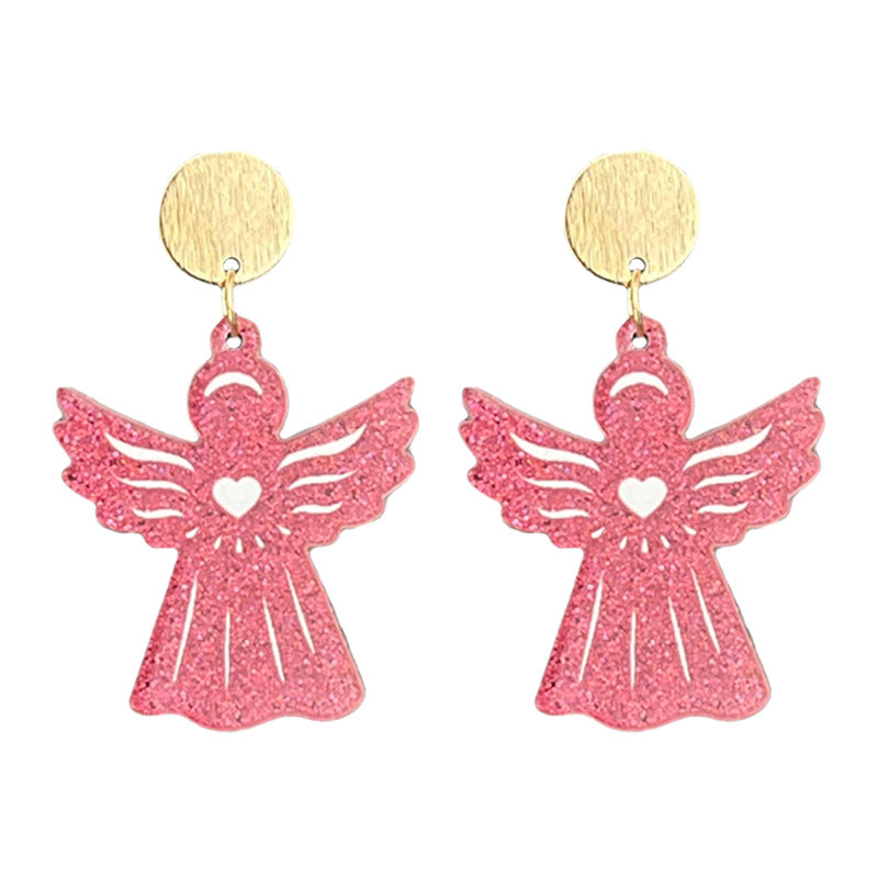 Wholesale 2 pairs/ pack Christmas Gingerbread House Flamingo Christmas Cookies Sparkling Earrings