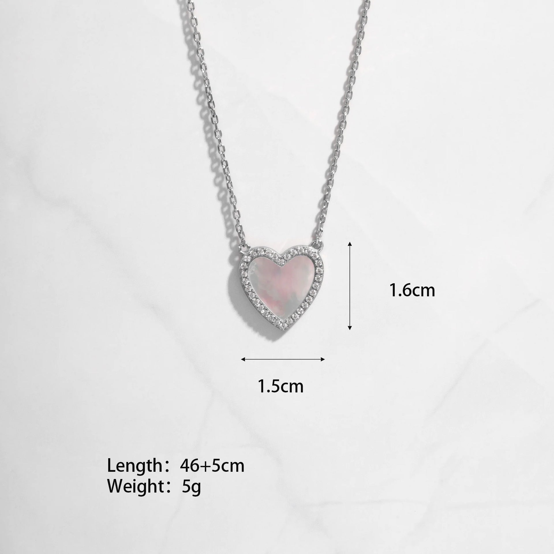 Wholesale Diamond-Encrusted Love Stainless Steel Necklace