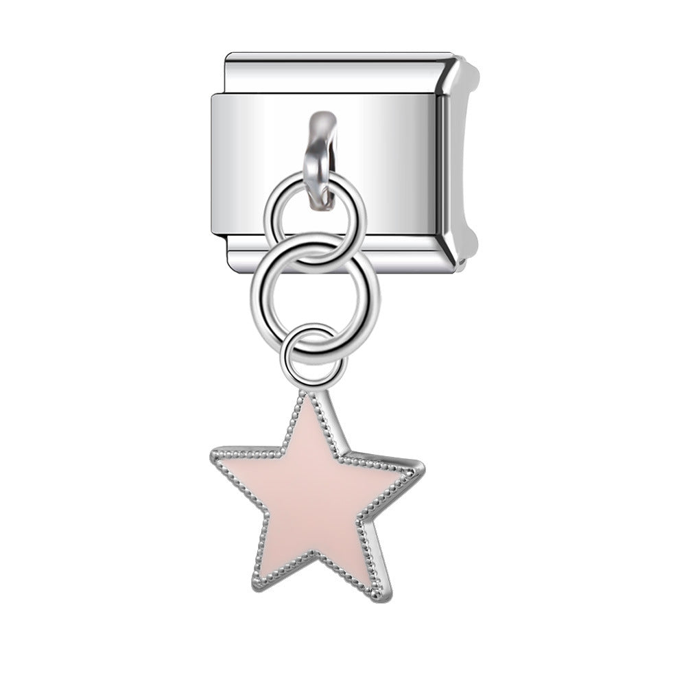 Wholesale Italian Charm Bracelet 9mm DIY Splicing Star Moon Series Stainless Steel Composable Bracelet