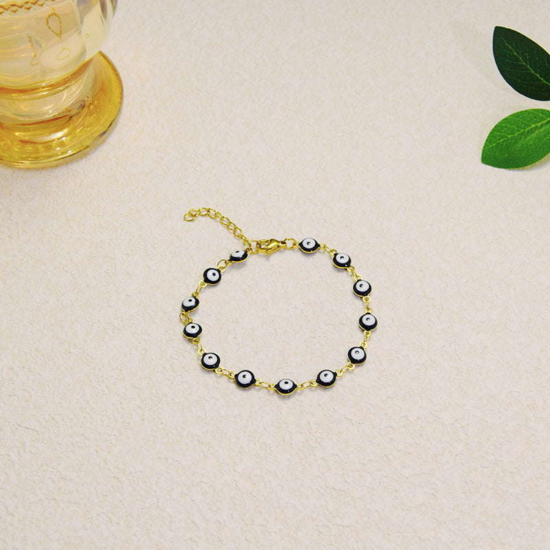 Wholesale 18K Colorful Devil's Eye Titanium Steel Bracelet