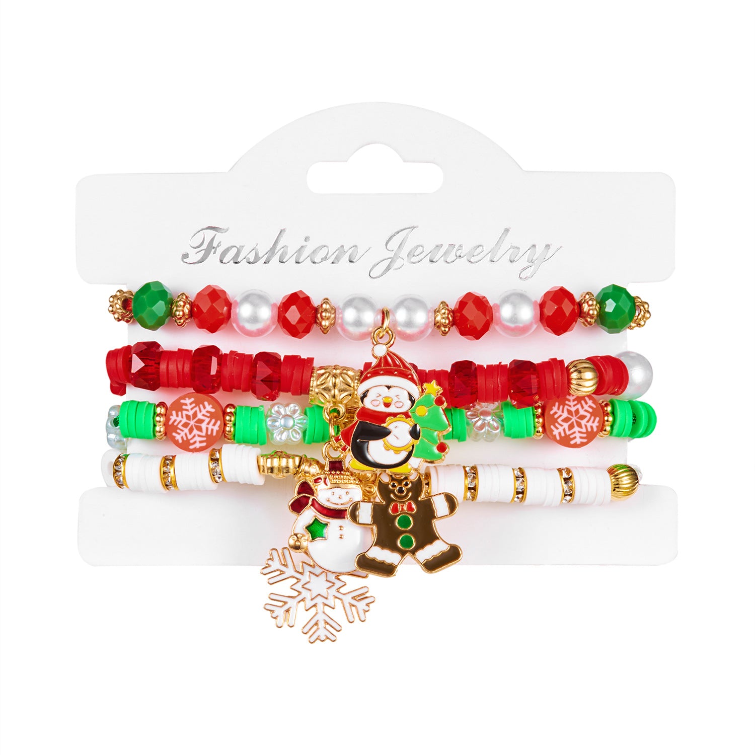 Insieme all'ingrosso del braccialetto del strass in rilievo variopinto di giorno di Natale