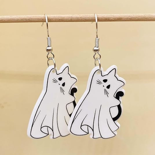 Wholesale Halloween earrings cute cat pumpkin acrylic earrings