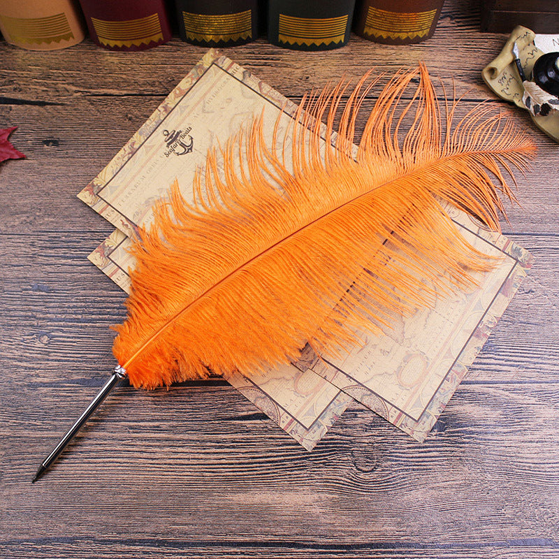 Wholesale  10pcs stationery feather pen ostrich pen ballpoint pen