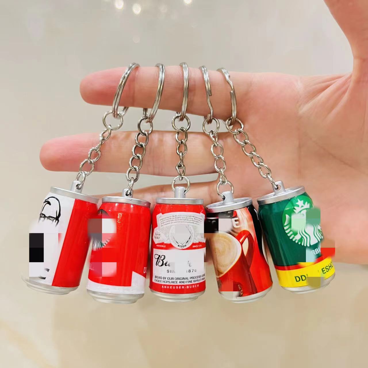 Wholesale  mini beverage bottle can keychain