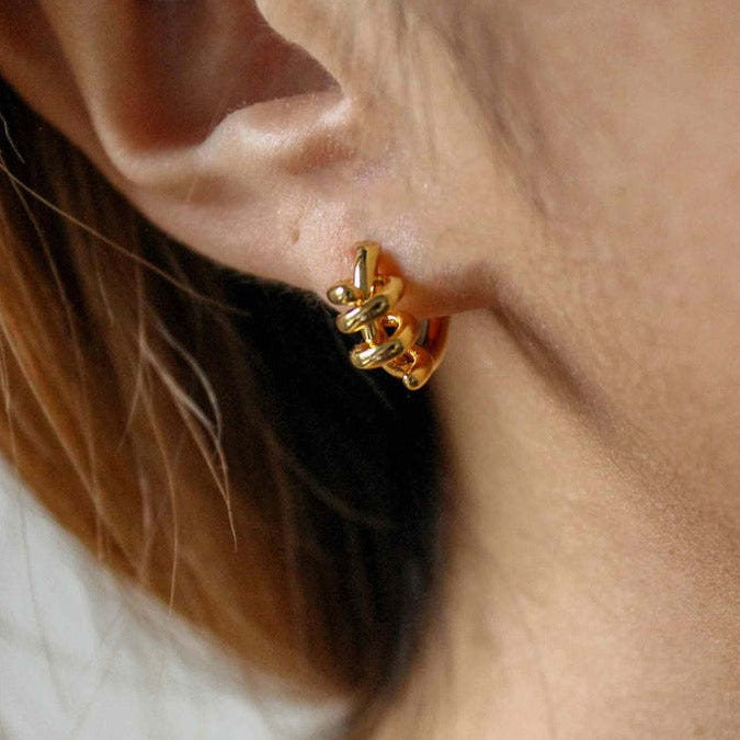 Wholesale 18K Gold Geometric Circle Earrings