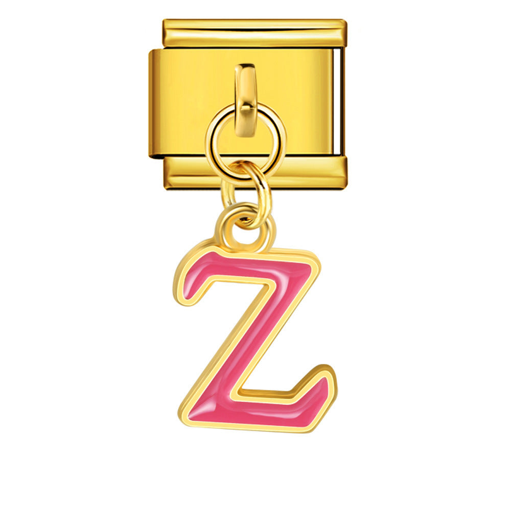 Wholesale Italian Charm Bracelet 9mm DIY Splicing Letter Series Stainless Steel Composable Bracelet