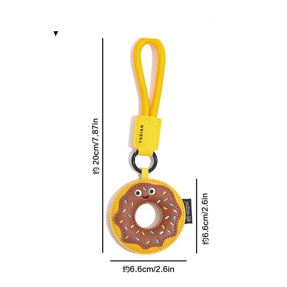 Wholesale Cartoon Leather Donut Keychain