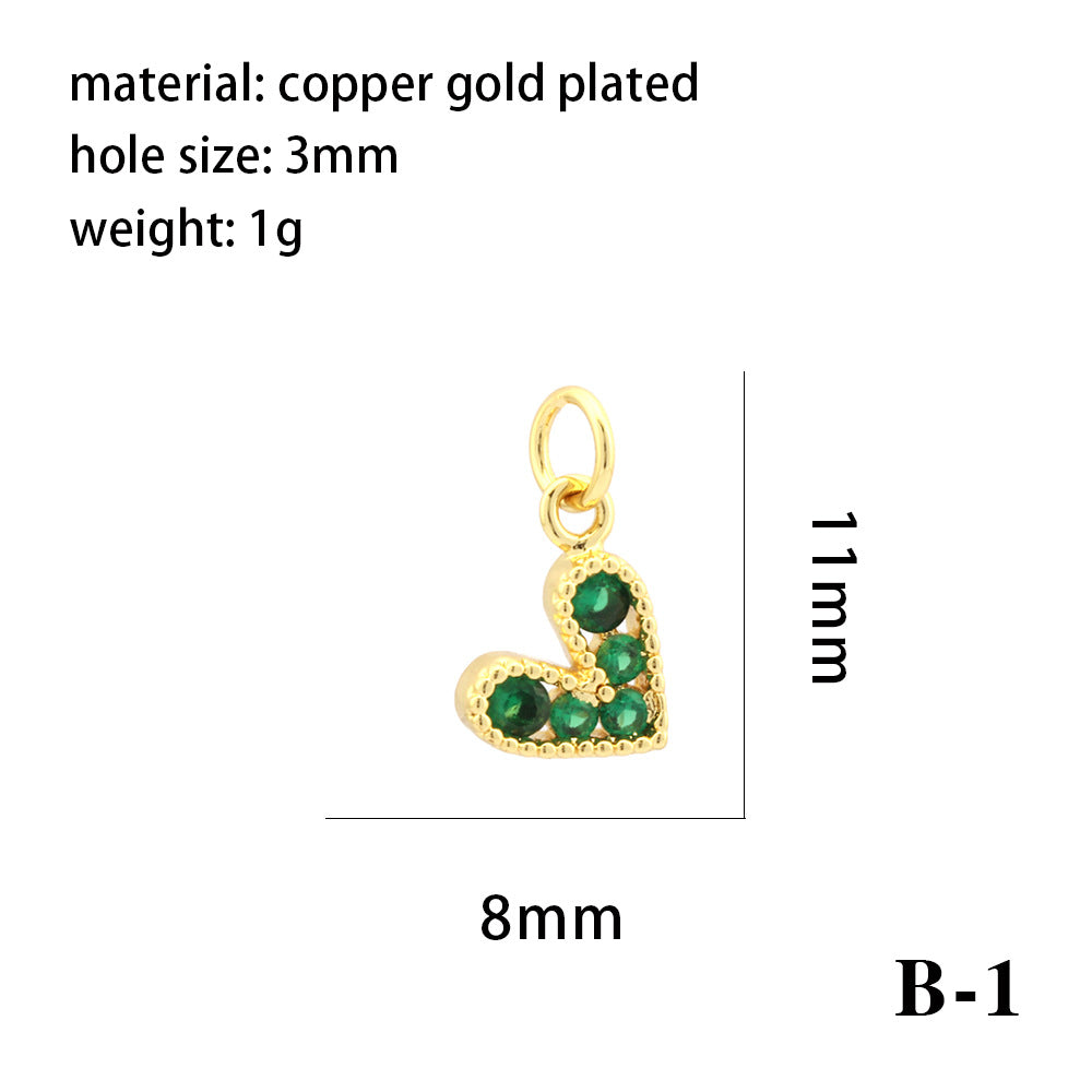 Wholesale 18K gold-plated color-preserving micro-inlaid zirconium heart-shaped pendant